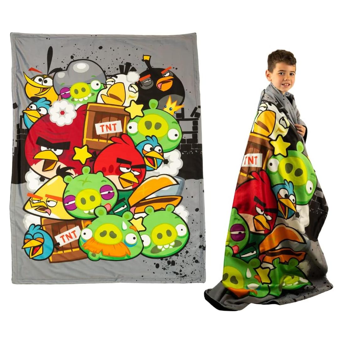 Throw Franco Angry Birds 116x152 cm Suave y Colorido