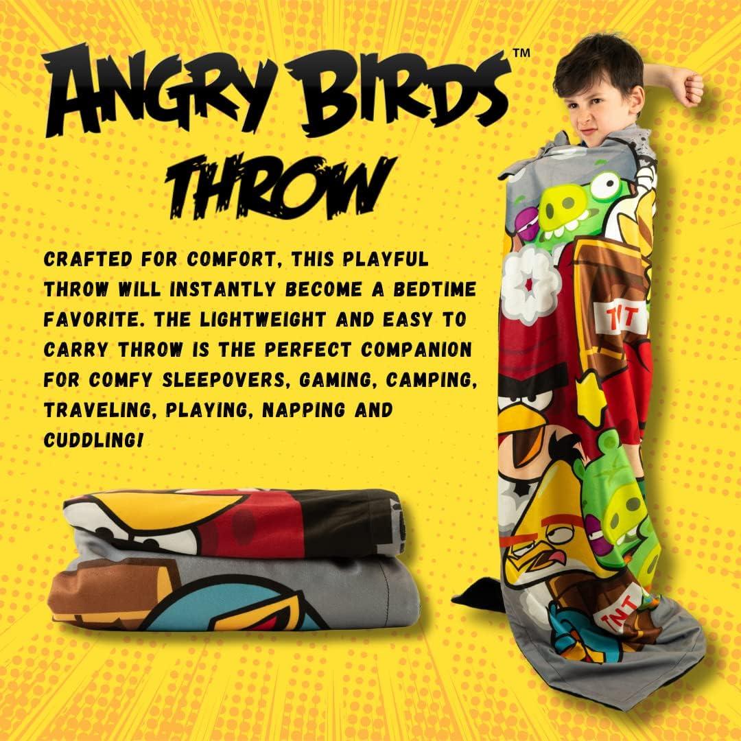 Throw Franco Angry Birds 116x152 cm Suave y Colorido