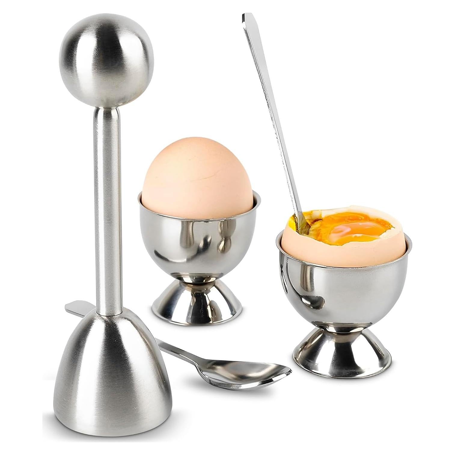 Juego de Abridores de Cáscara de Huevo ZOKLU - Acero Inoxidable