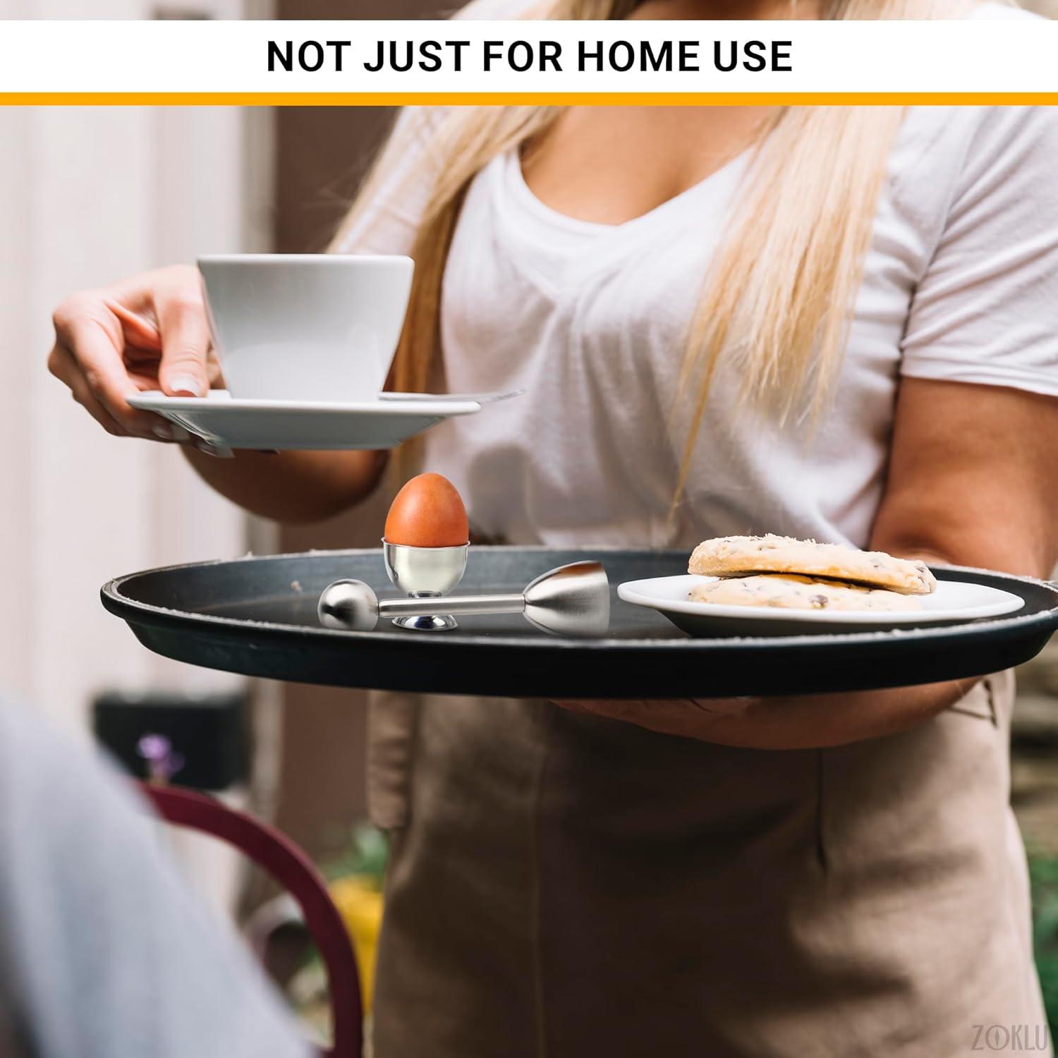 Juego de Abridores de Cáscara de Huevo ZOKLU - Acero Inoxidable