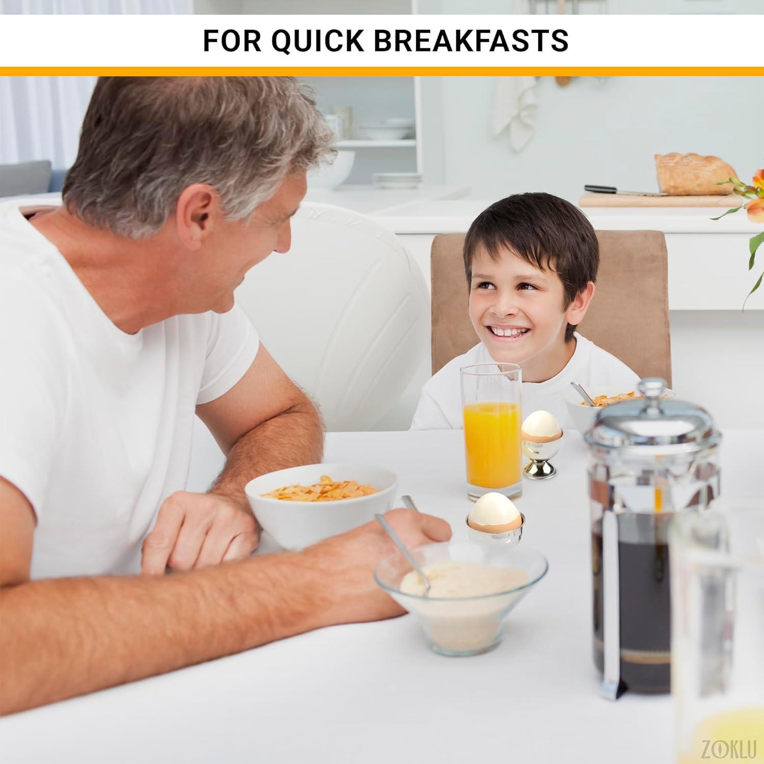 Juego de Abridores de Cáscara de Huevo ZOKLU - Acero Inoxidable