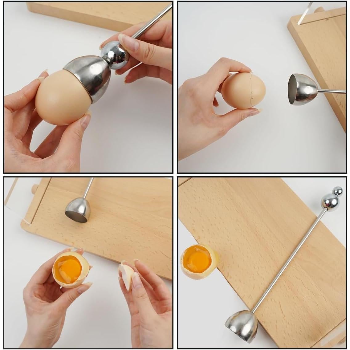 Cortador de Huevos SXoonKing de Acero Inoxidable - 2 Pcs