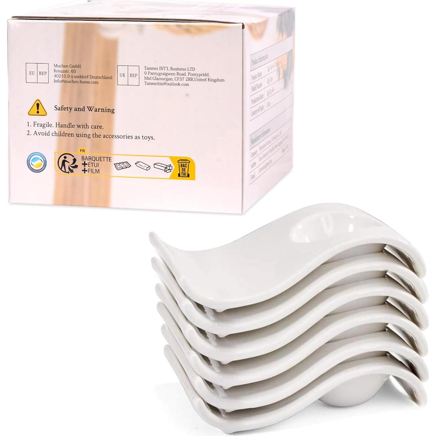 Juego de 6 Tazas para Huevos Cocidos ChasBete con Cortador