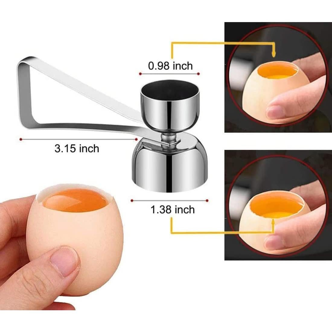 Abridor de Cáscara de Huevo Jowxsx de Acero Inoxidable