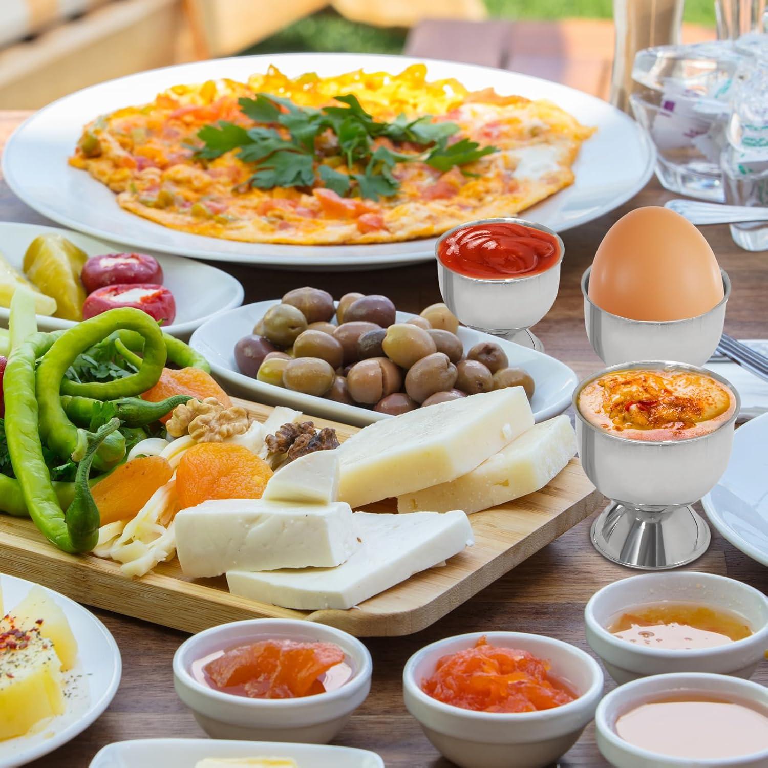 Juego de Tazas y Cortador de Huevos Acero Inoxidable Vibedor