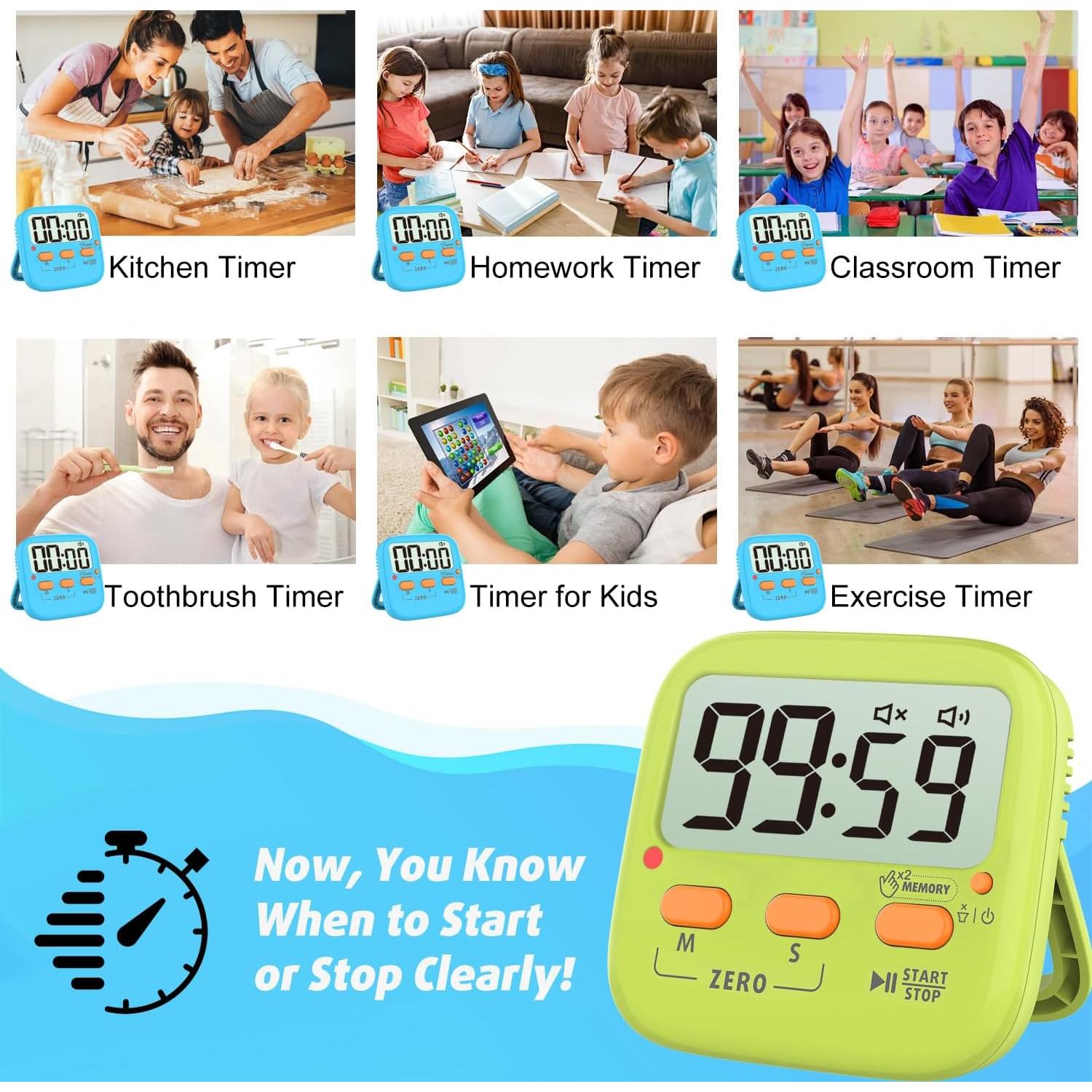 Temporizadores Digitales Magnéticos Azosowo - Paquete de 2