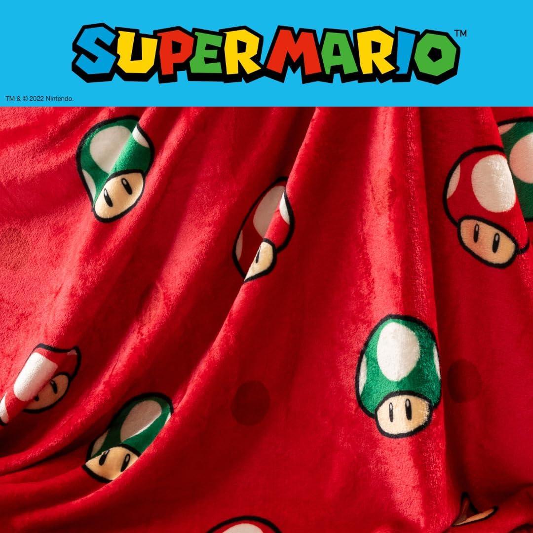 Manta Super Mario Toad Franco 116x152 cm Suave y Colorida