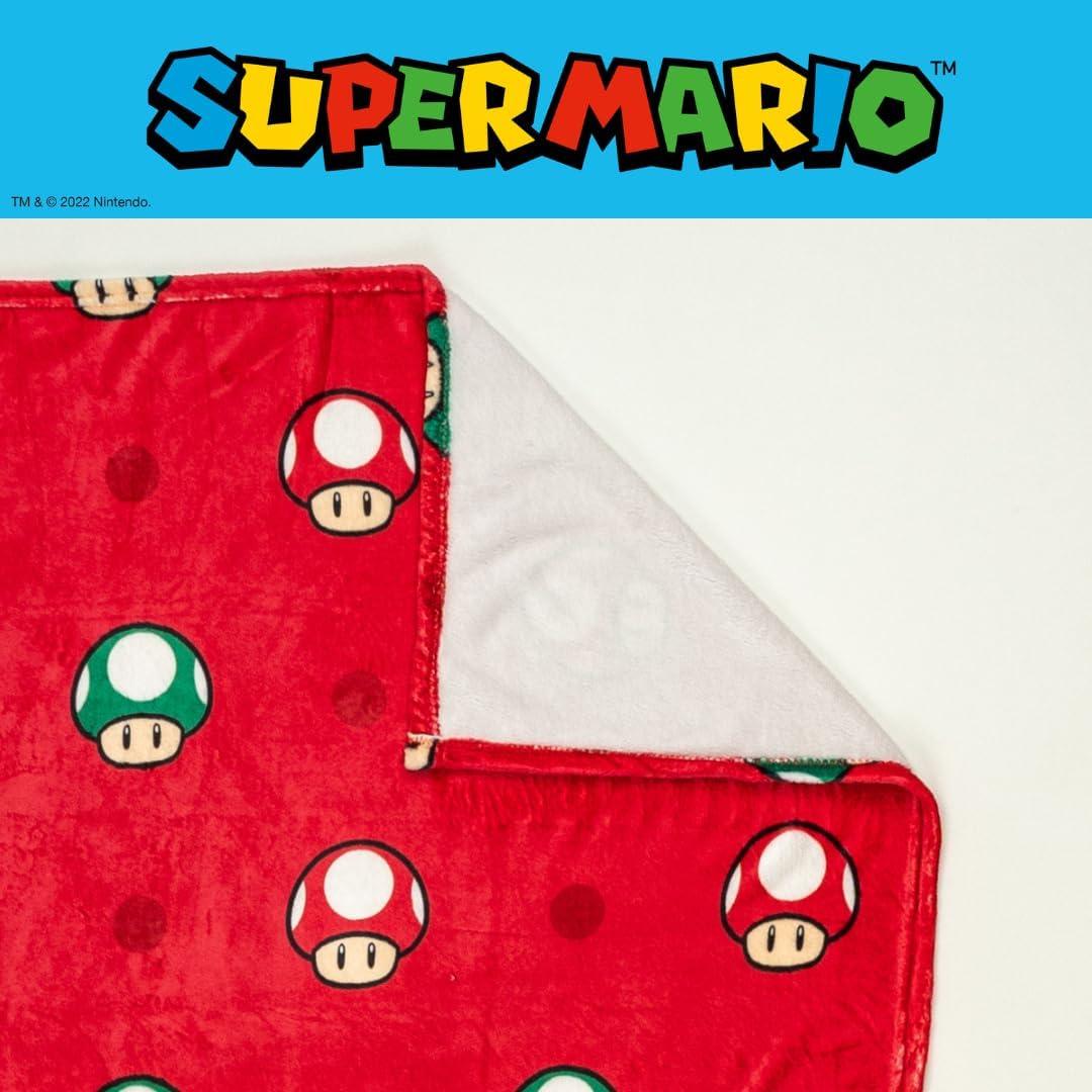 Manta Super Mario Toad Franco 116x152 cm Suave y Colorida
