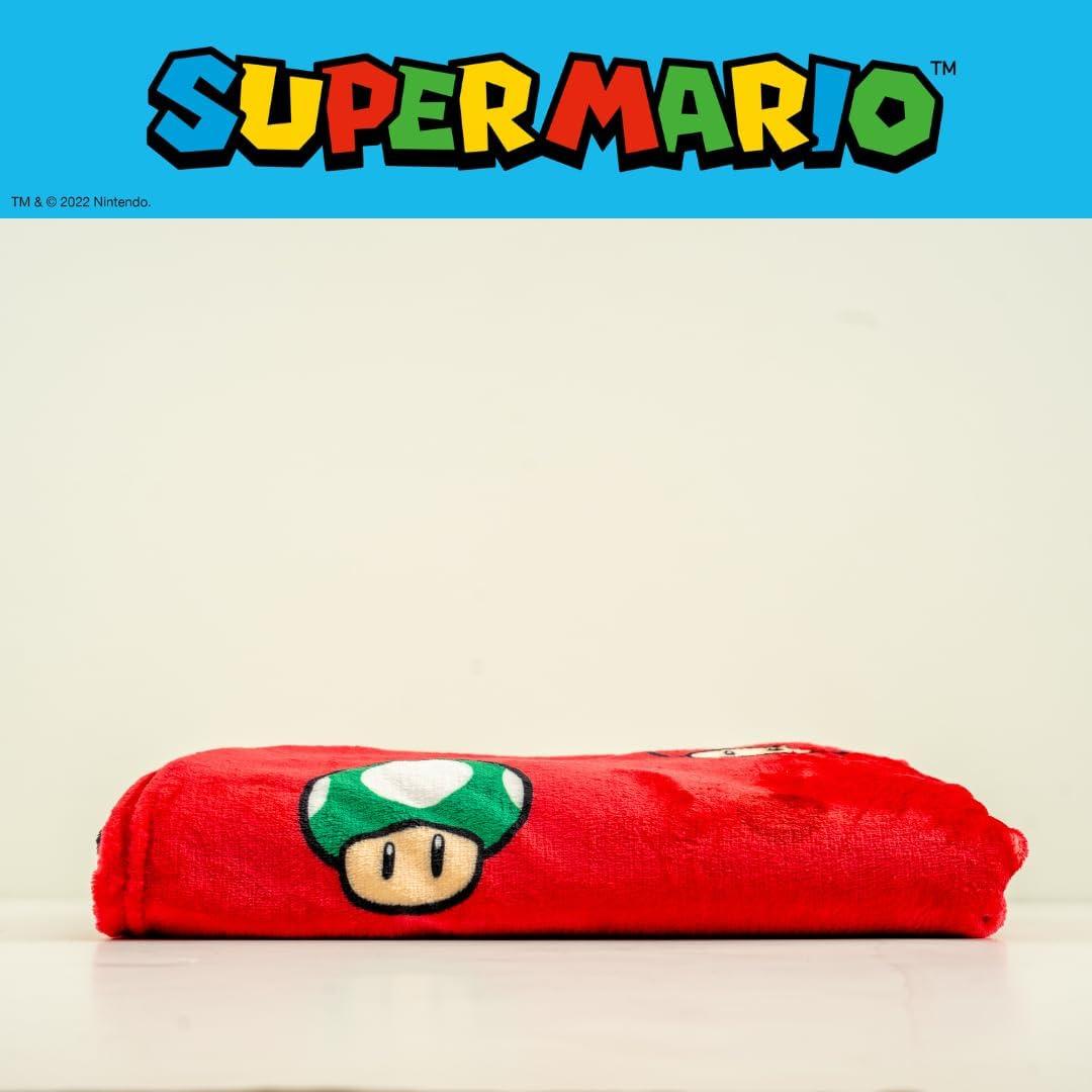 Manta Super Mario Toad Franco 116x152 cm Suave y Colorida