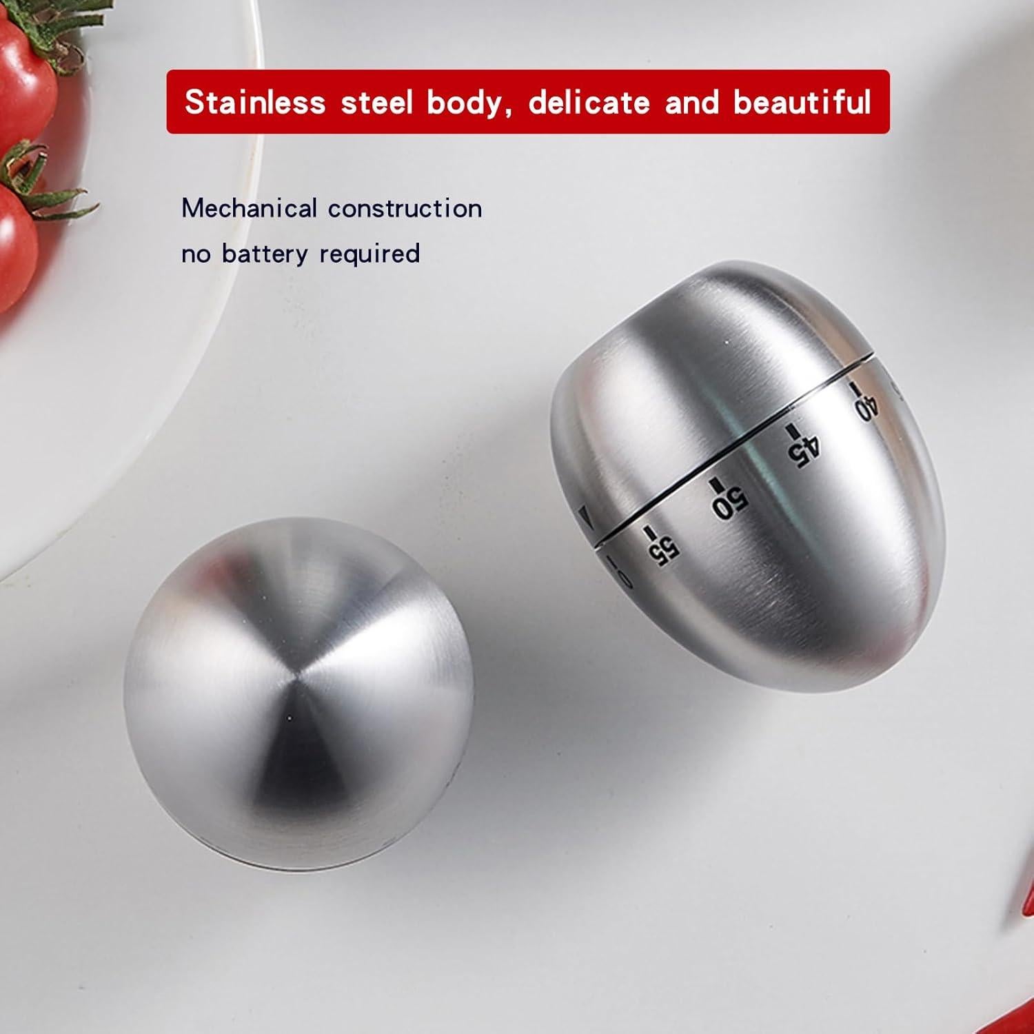 Temporizador mecánico de cocina QAOZUOI 60 minutos forma de huevo