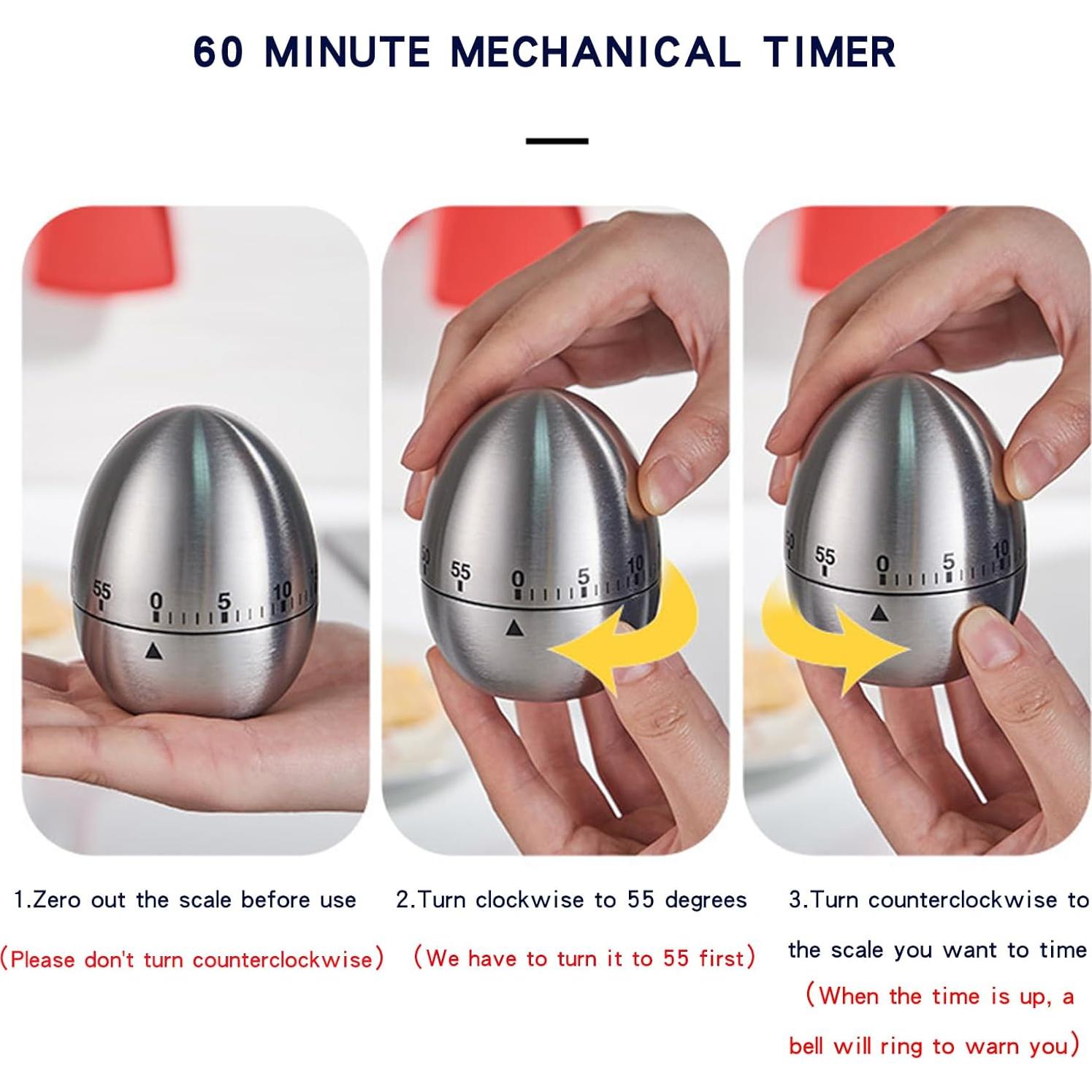 Temporizador mecánico de cocina QAOZUOI 60 minutos forma de huevo