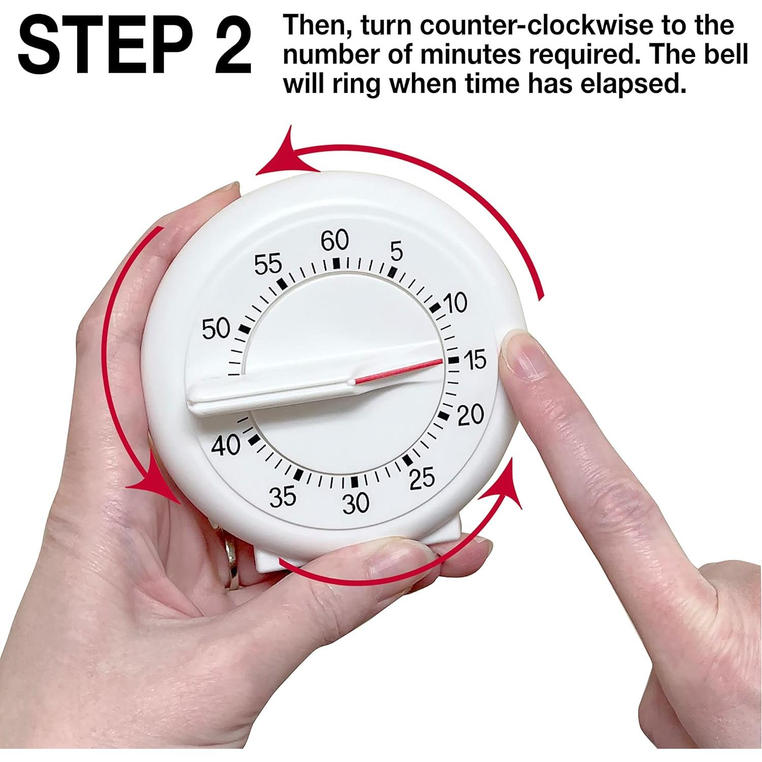 Temporizador de Cocina Norpro 60 Minutos Blanco Fácil de Leer