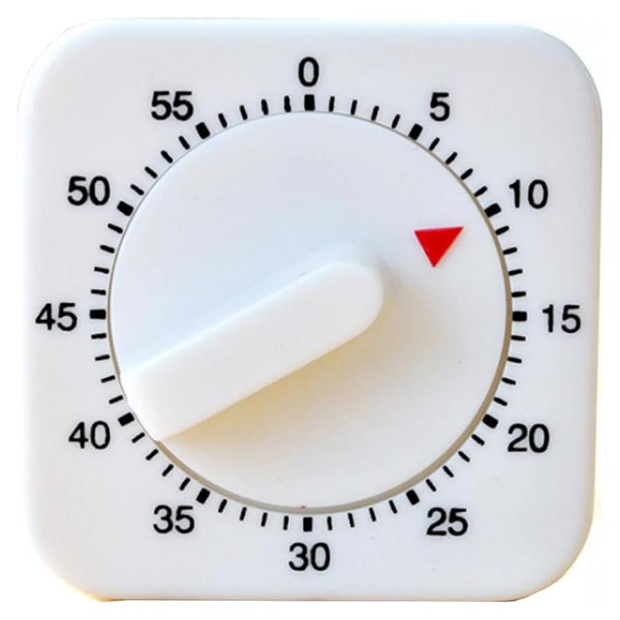 Temporizador Mecánico NIIIYTYB 60 Minutos Blanco Sin Baterías