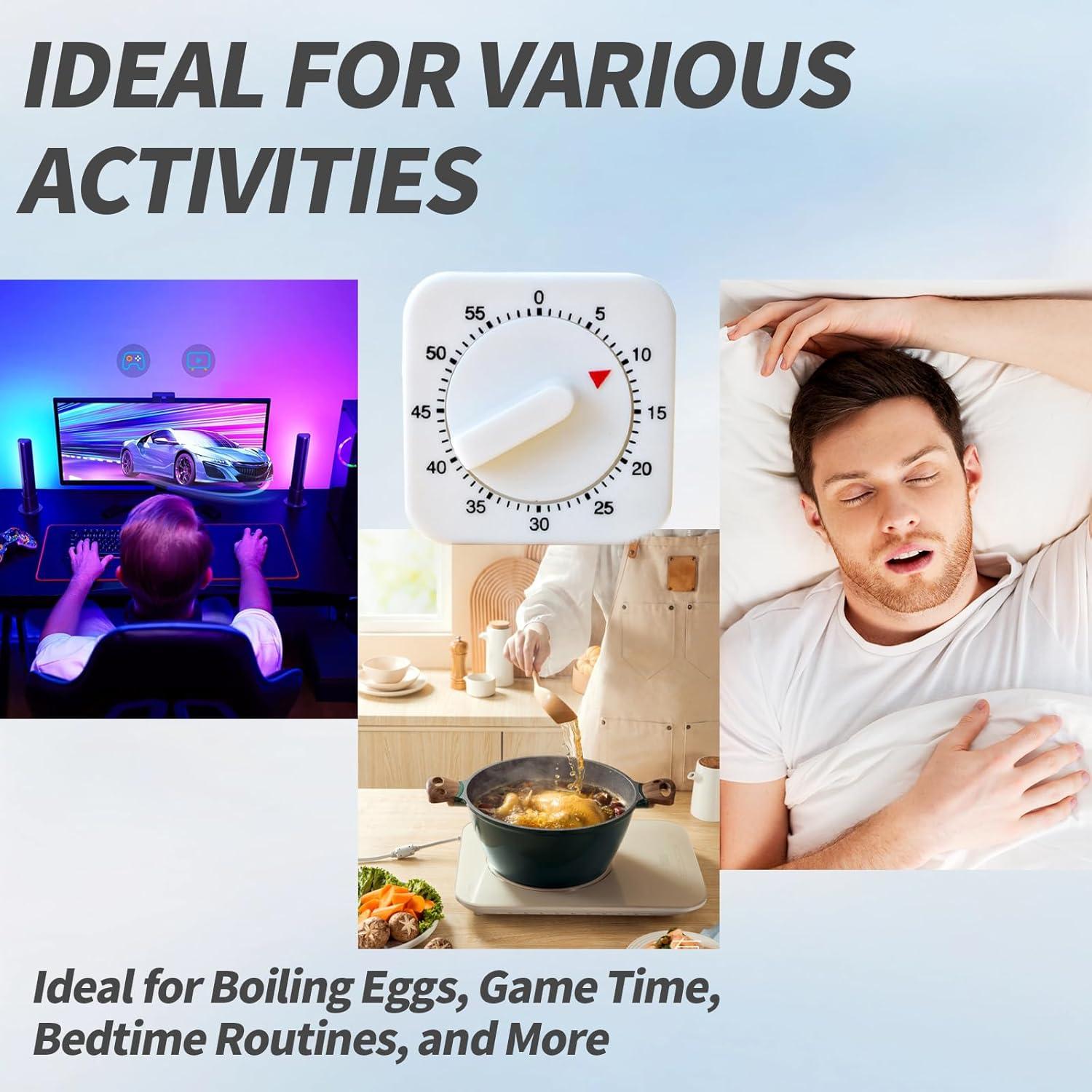 Temporizador Mecánico NIIIYTYB 60 Minutos Blanco Sin Baterías