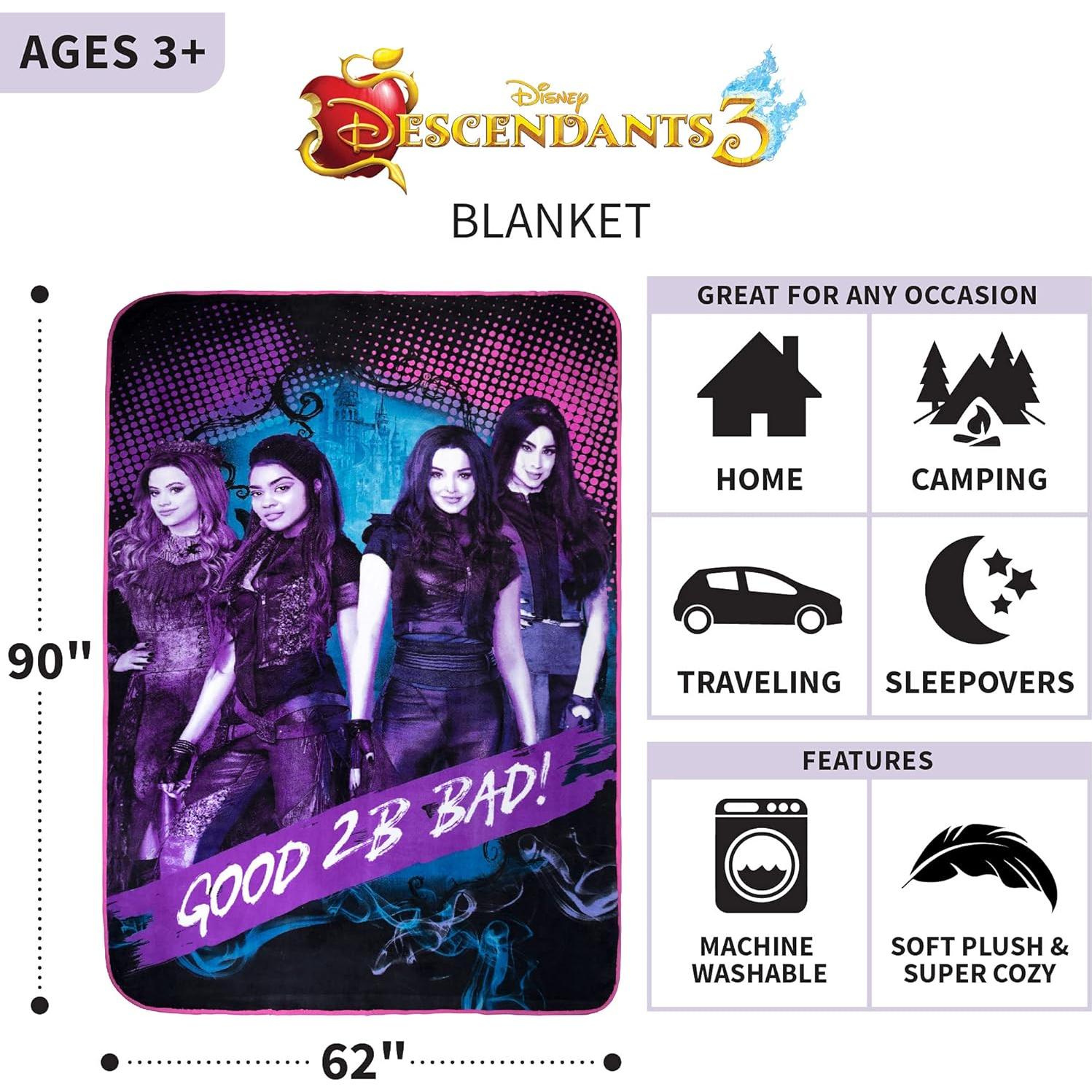 Cobertor Franco Disney Descendants 3 Micro Raschel 116x152 cm