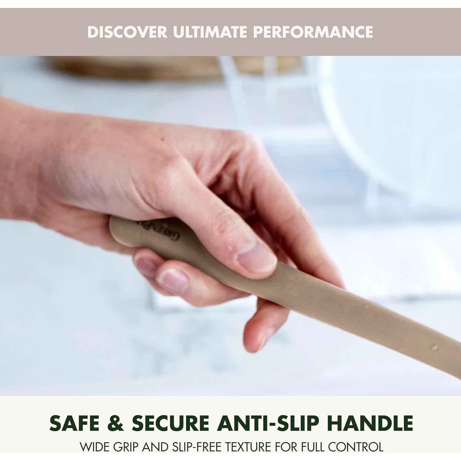 Brocha de Silicona GreenPan 22.86 cm Antideslizante Taupe