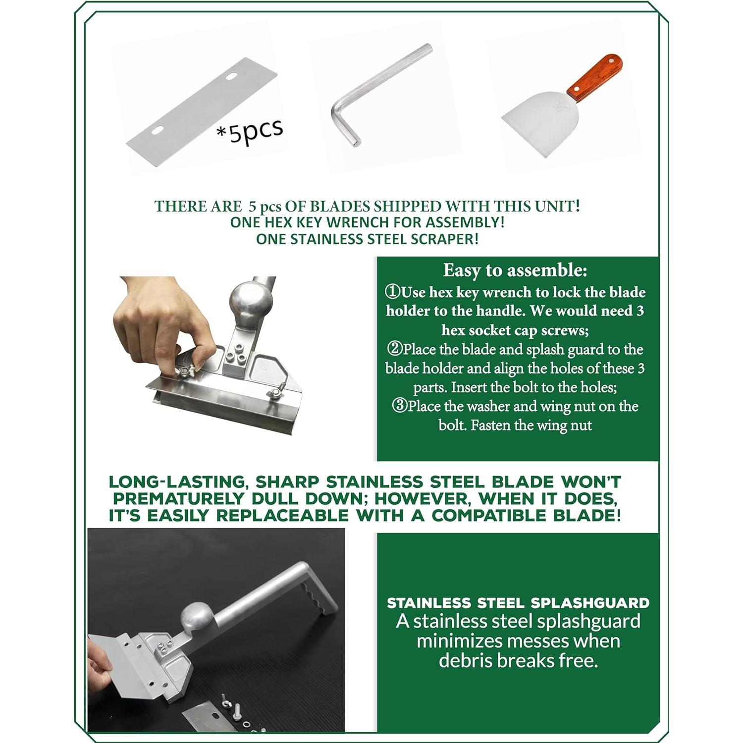 Raspador de Parrilla Huoyanshe con Cuchillas de Acero Inoxidable