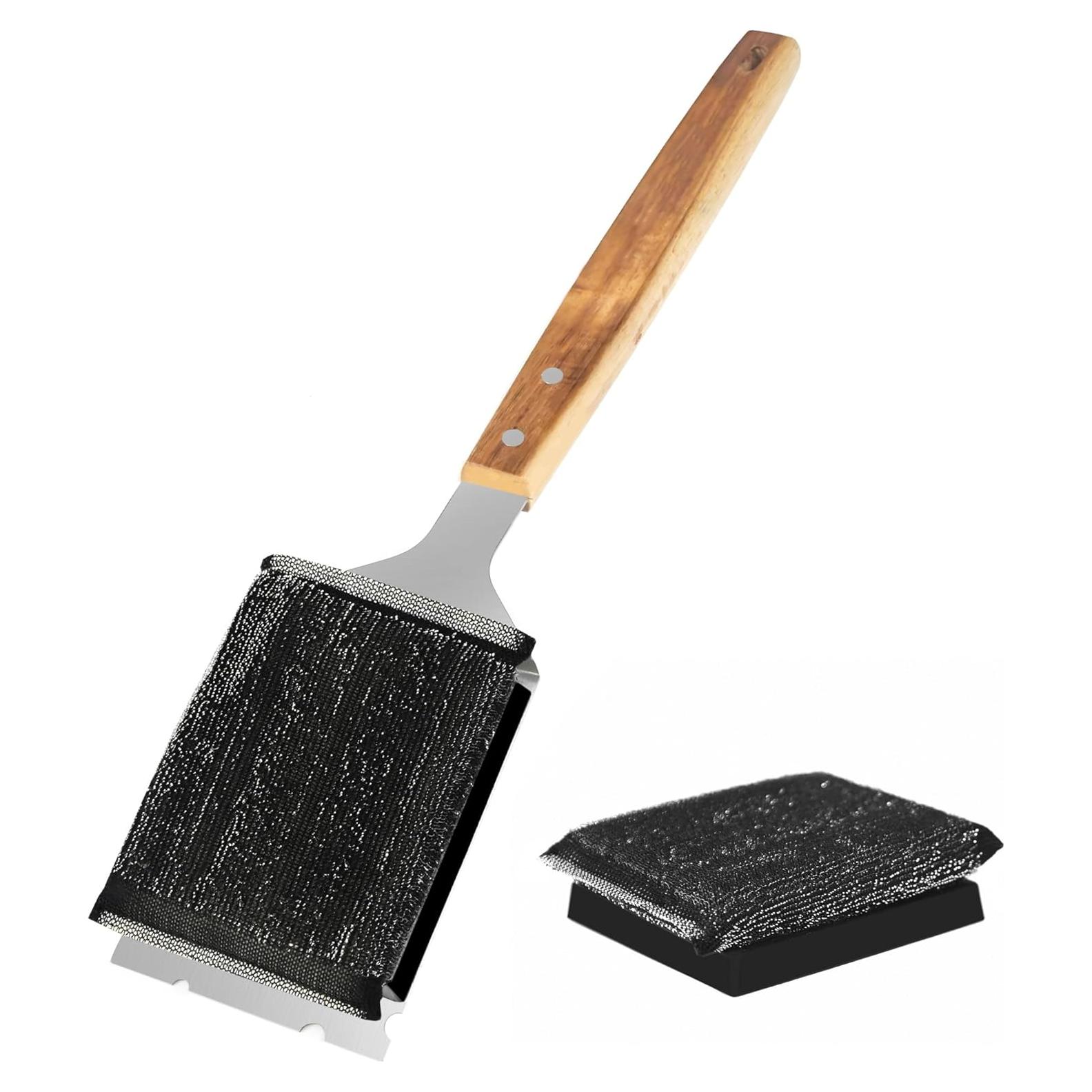 Cepillo y Raspador de Parrilla Rixordd - Sin Cerda, Mango Extendido