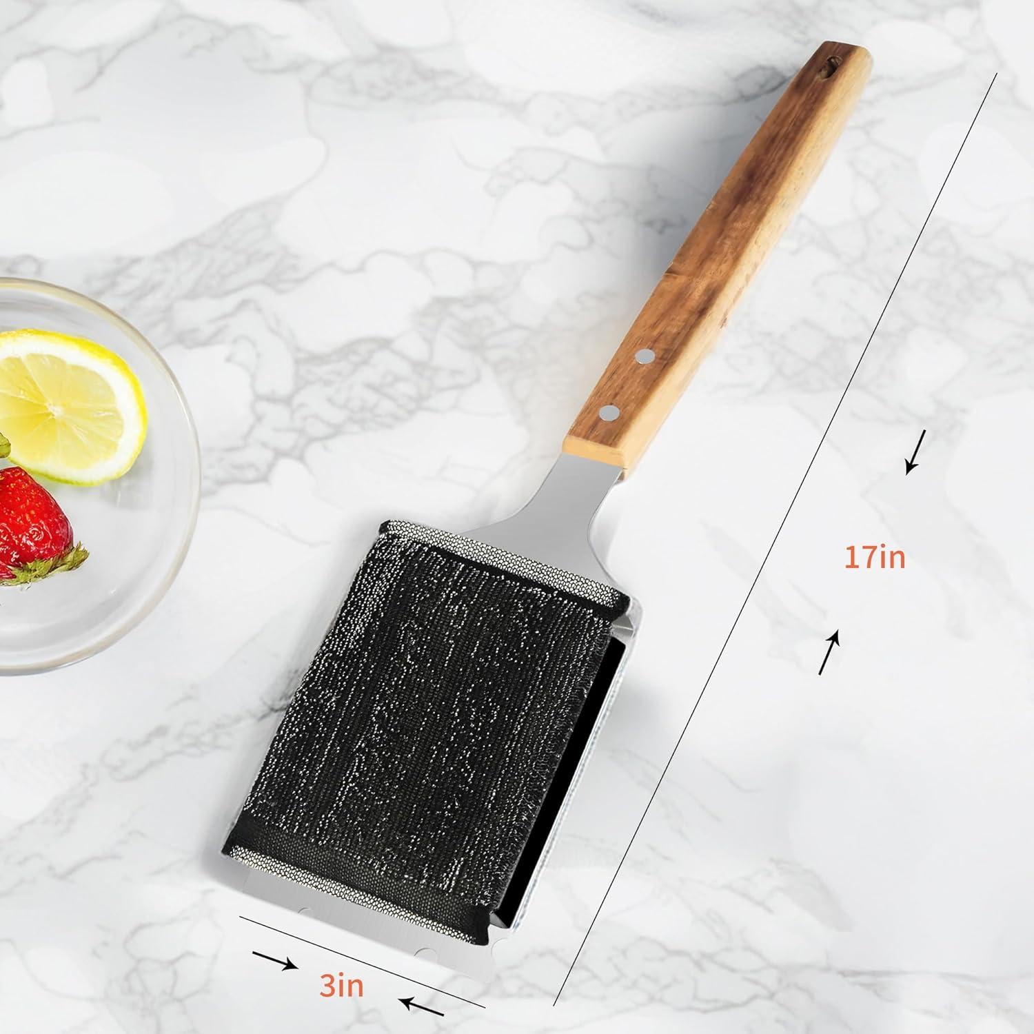 Cepillo y Raspador de Parrilla Rixordd - Sin Cerda, Mango Extendido