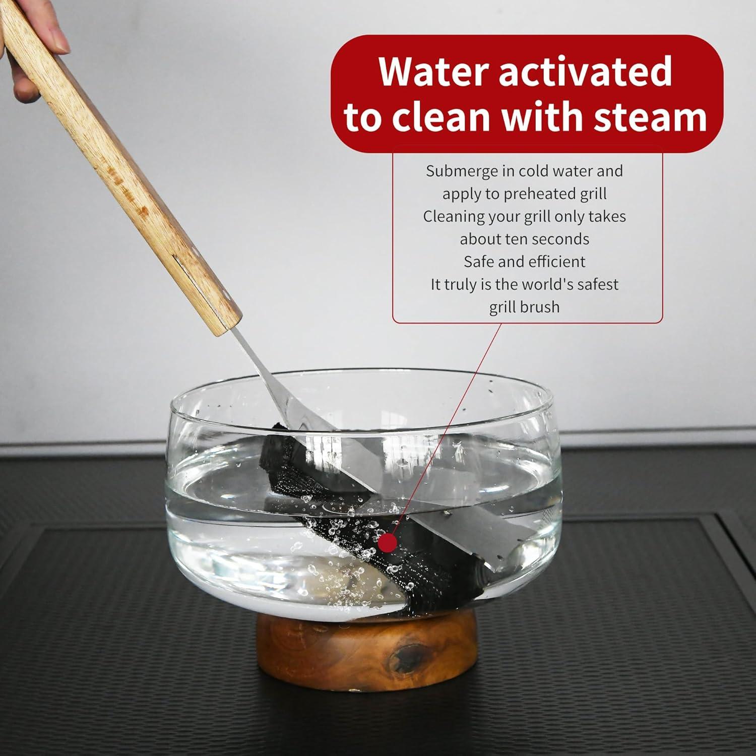 Cepillo y Raspador de Parrilla Rixordd - Sin Cerda, Mango Extendido