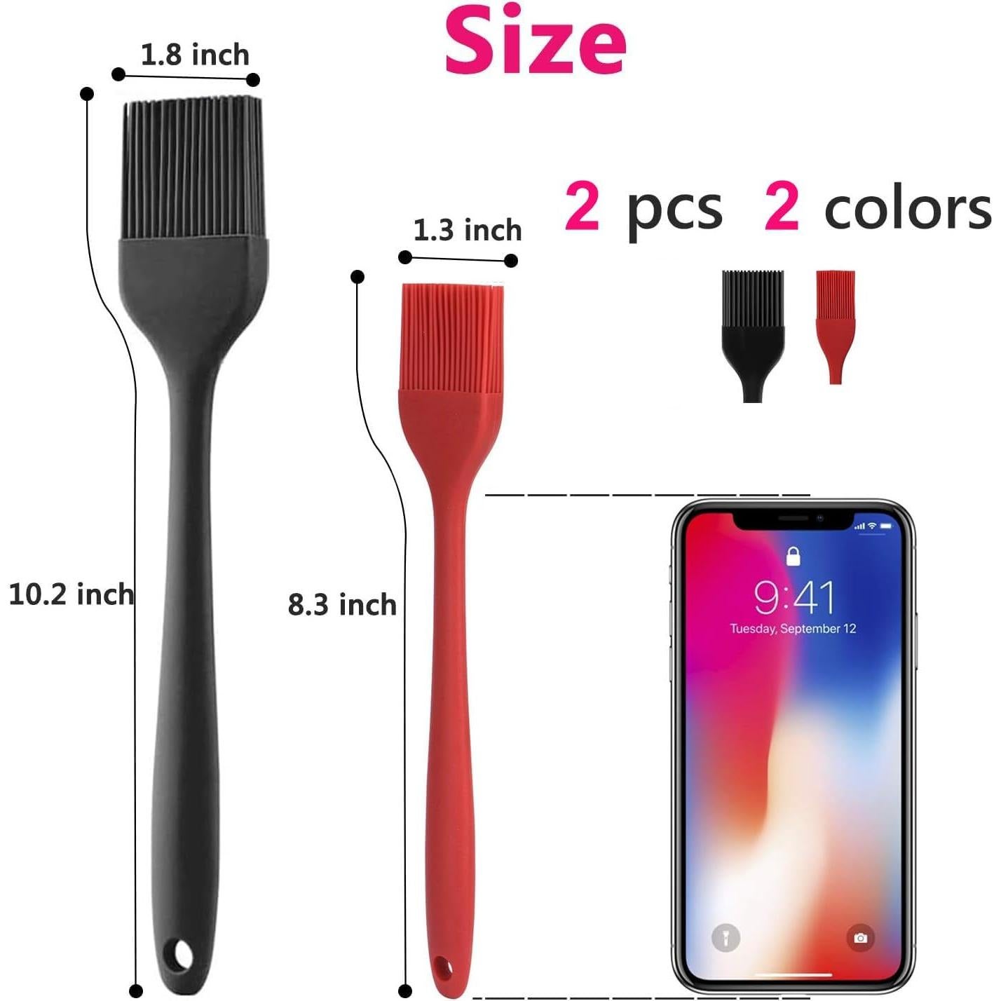 Juego de Brochas de Silicona Hhyn 2 Piezas Resistente al Calor