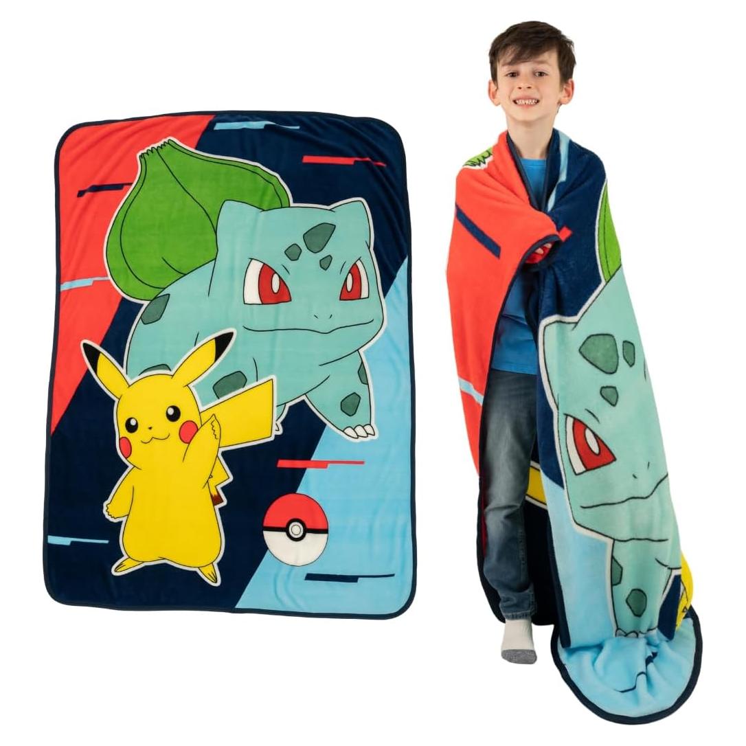 Manta Pokémon Franco Pikachu y Bulbasaur 116x152 cm