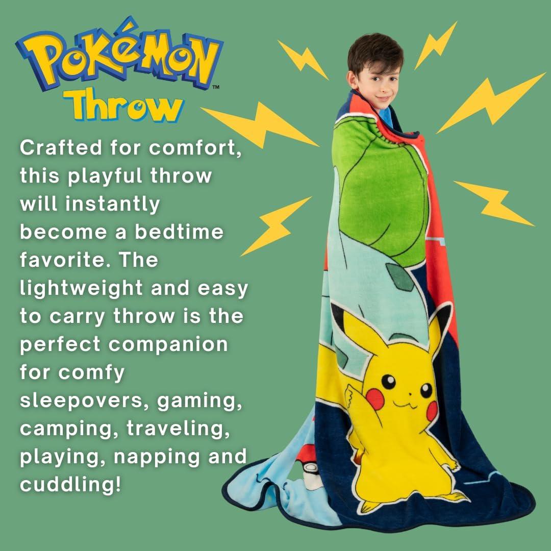 Manta Pokémon Franco Pikachu y Bulbasaur 116x152 cm