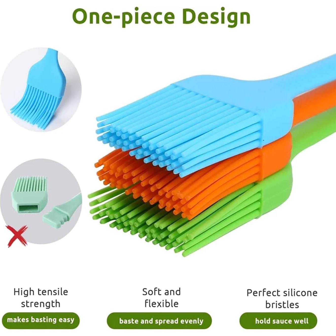 Juego de Brochas de Silicona Febarula 2-Pack Resistente al Calor