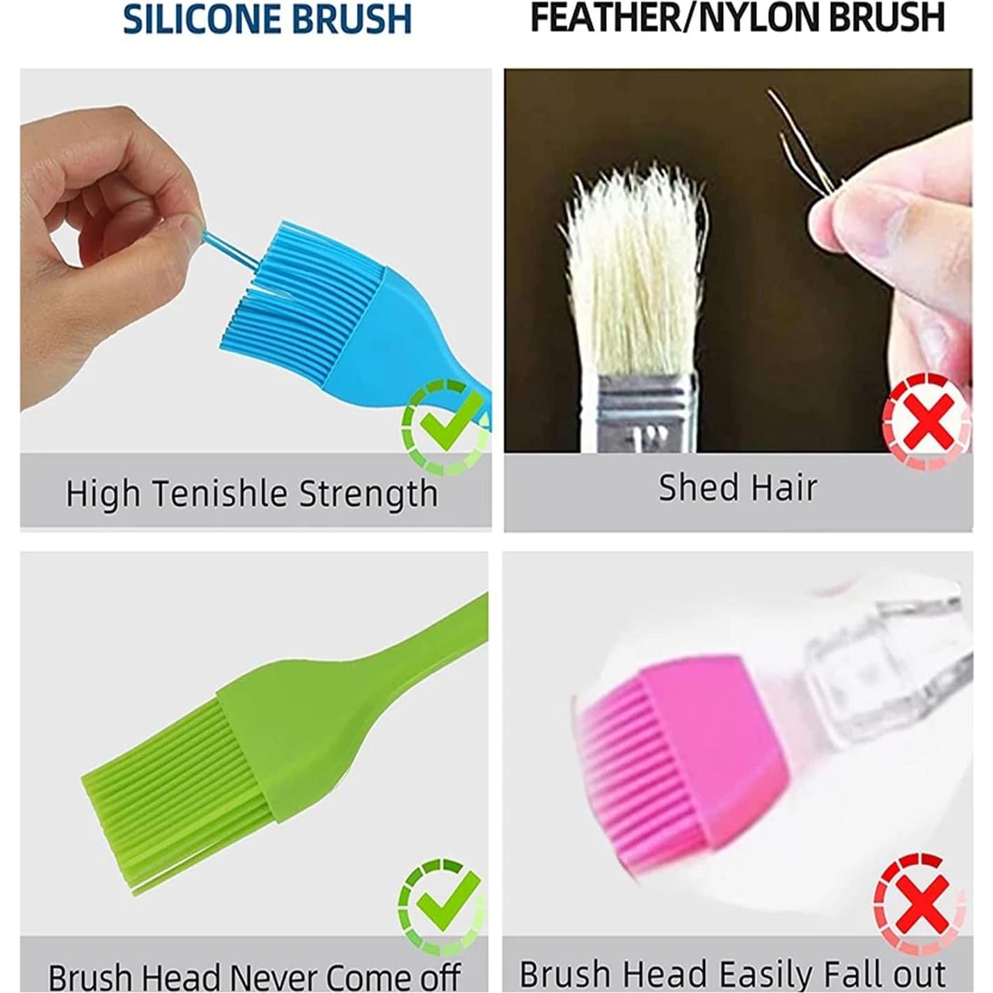 Juego de Brochas de Silicona Febarula 2-Pack Resistente al Calor