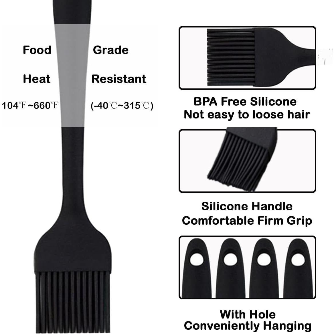 Brocha de Pastelería NXRACSH 3 Piezas Silicona Resistente al Calor