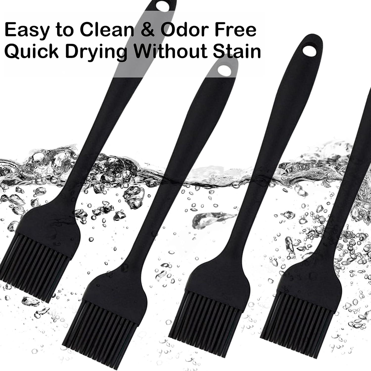 Brochas de Silicona NXRACSH para Cocinar - 4 Piezas Negras