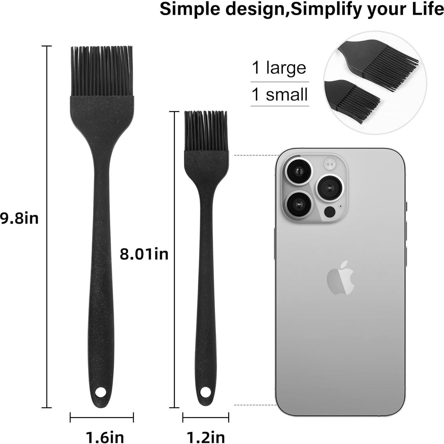 Brocha de Silicona Negra Oleaf para Cocina y Pastelería 24.5cm