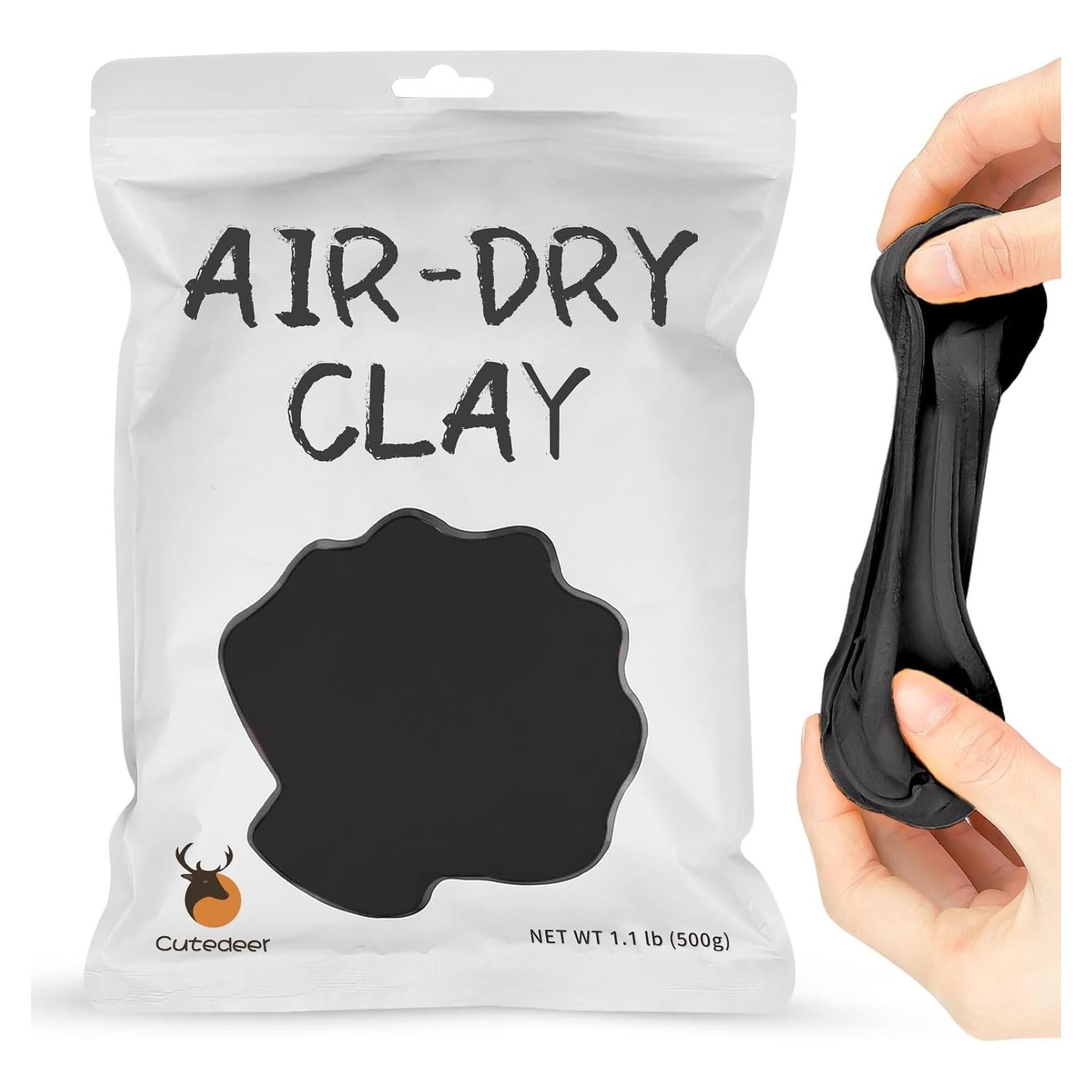 Arcilla Secada al Aire Cutedeer Negra 500g - Suave y No Tóxica