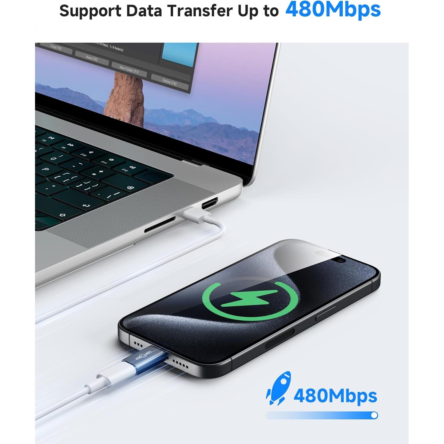 Adaptador USB-C a Lightning Lertosen 27W - Paquete de 4