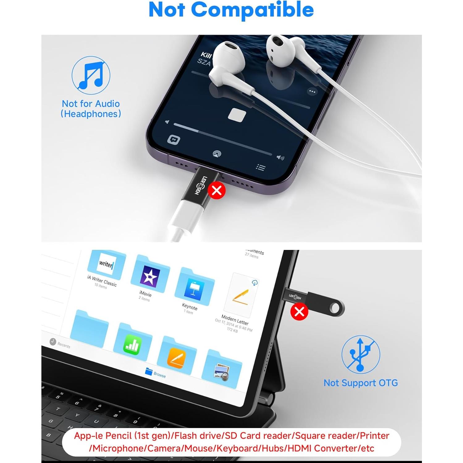 Adaptador USB-C a Lightning Lertosen 27W - Paquete de 4