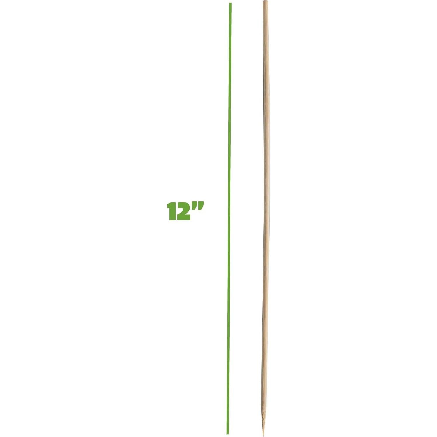 Brochetas de Madera de Bambú 30.48 cm Paquete Cómodo 100 Pzas