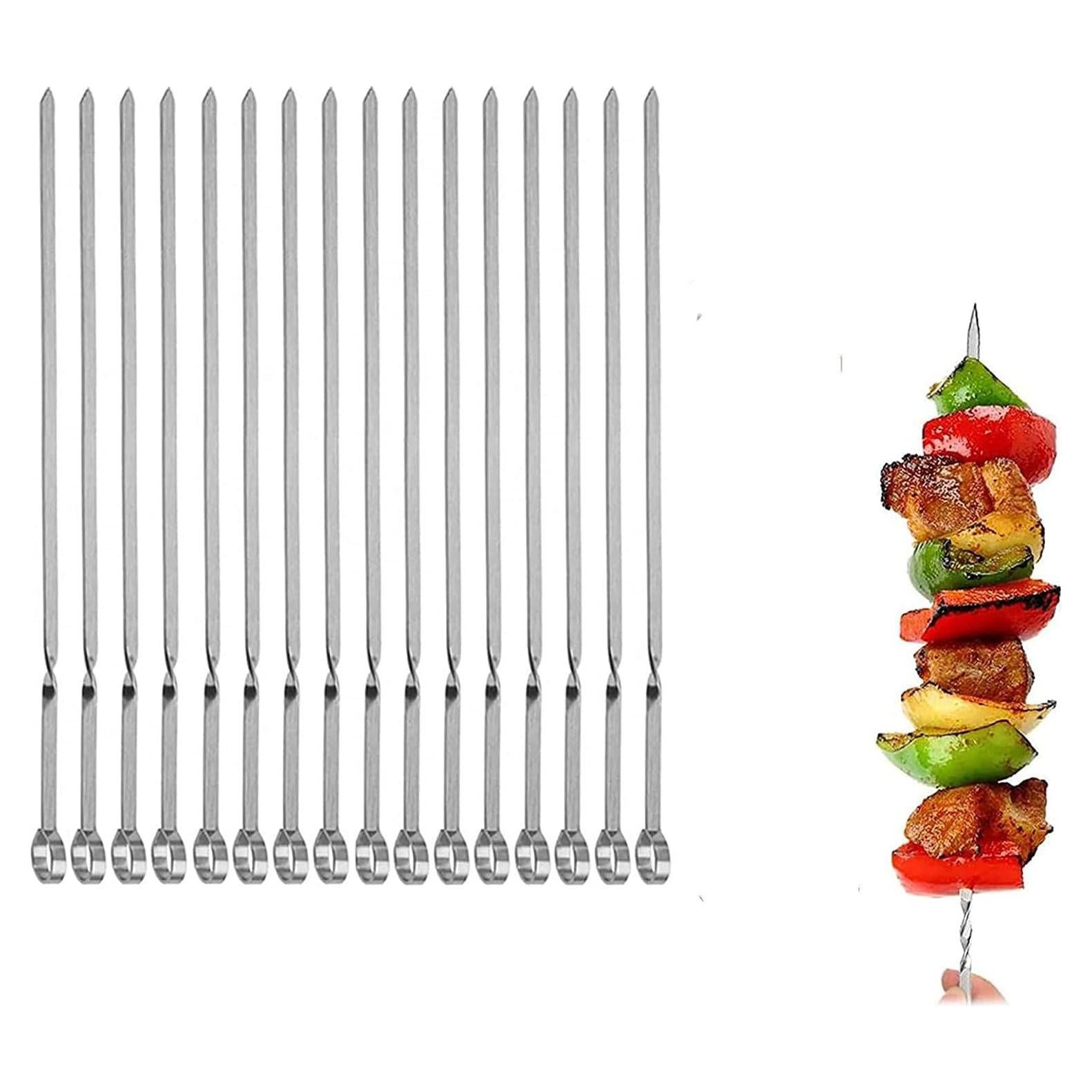 Pinchos de Asar Reutilizables MOCUMEI 35.56 cm Acero Inoxidable