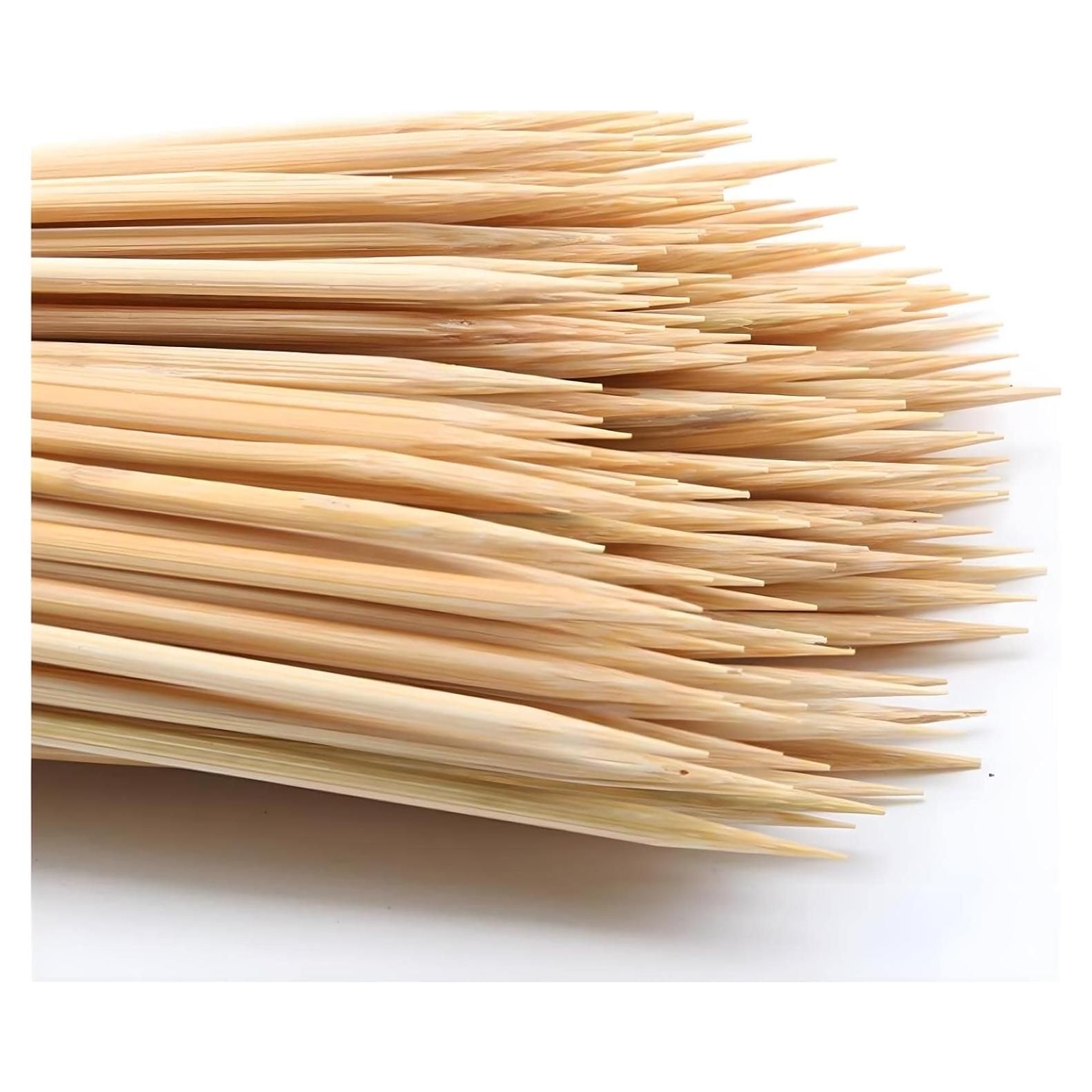 200 Brochetas de Bambú 30.48 cm DTmasao para BBQ y Aperitivos