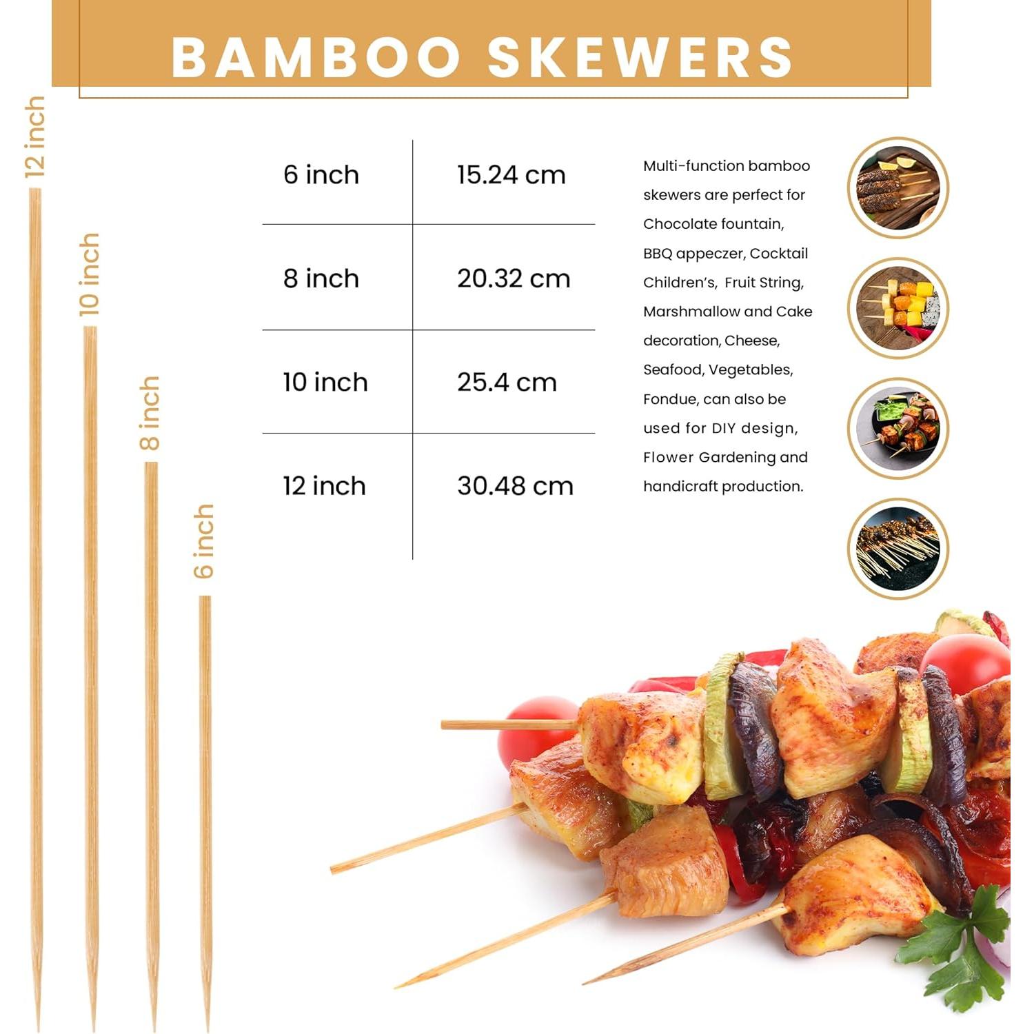 Palitos de Bambú DecorRack 10" Natural - 100 Unidades para BBQ