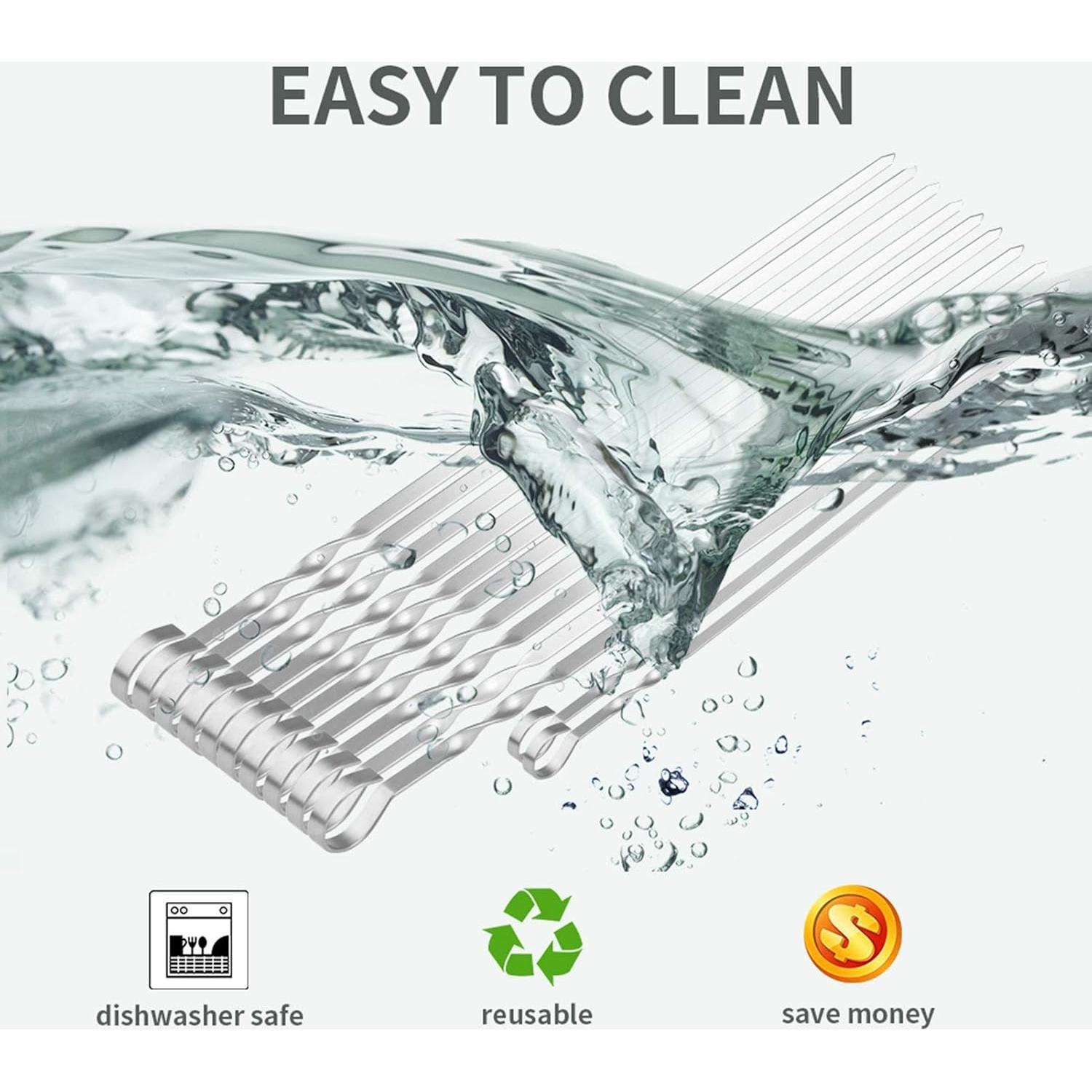 Brochetas de Acero Inoxidable LANNEY 43 cm - Paquete de 12