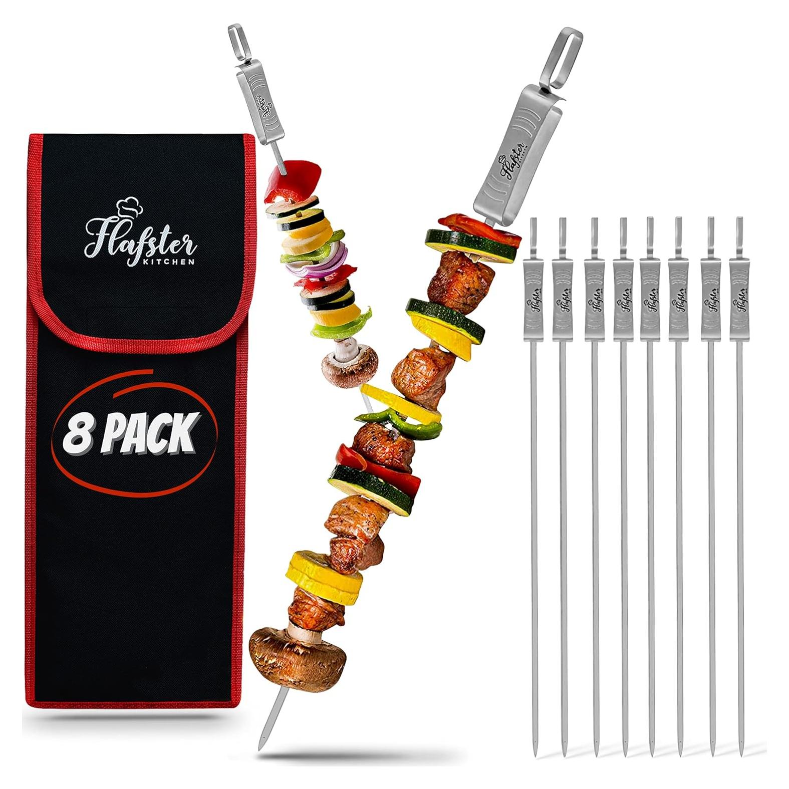 Pinchos de BBQ Flafster Kitchen Acero Inoxidable 40 cm Set 8