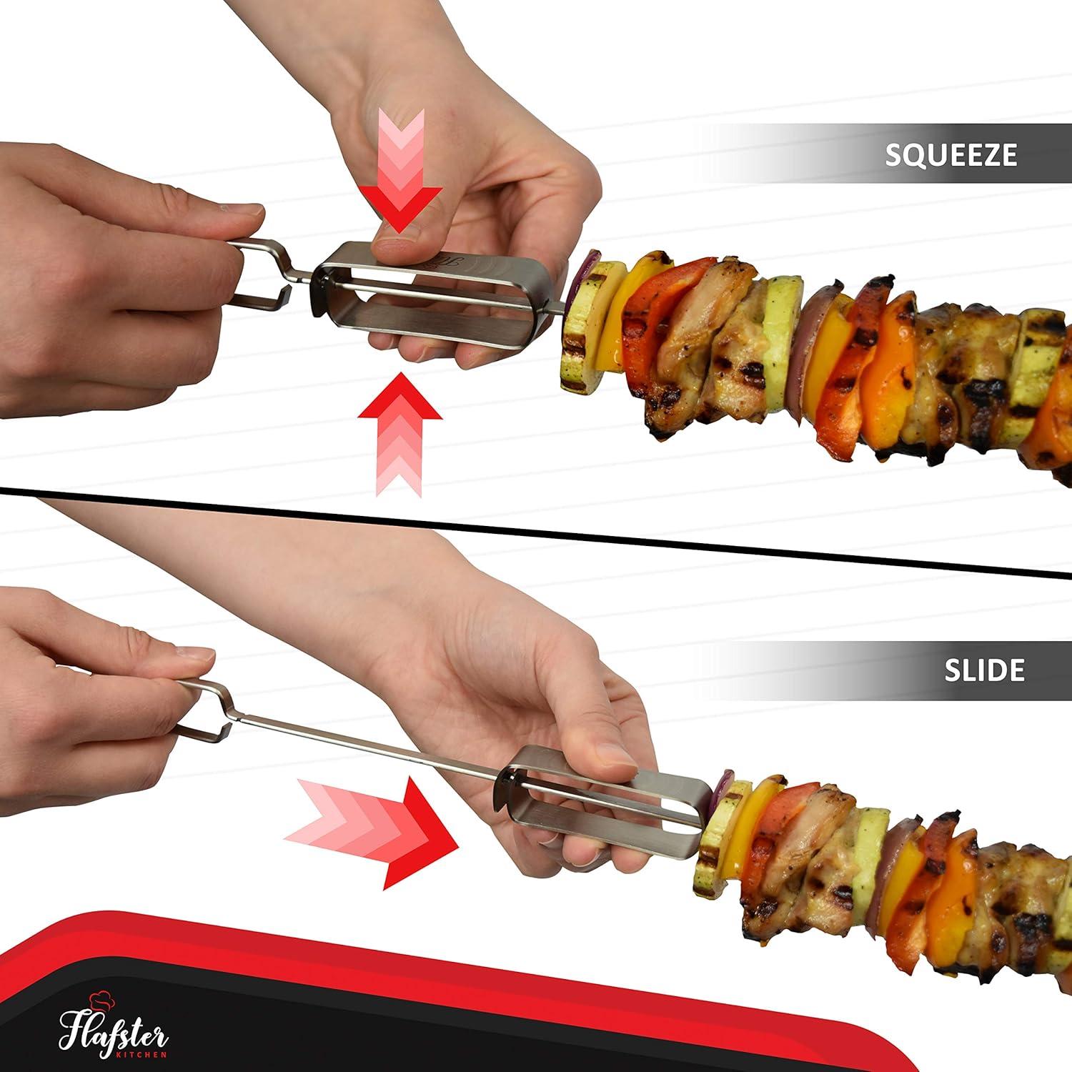 Pinchos de BBQ Flafster Kitchen Acero Inoxidable 40 cm Set 8