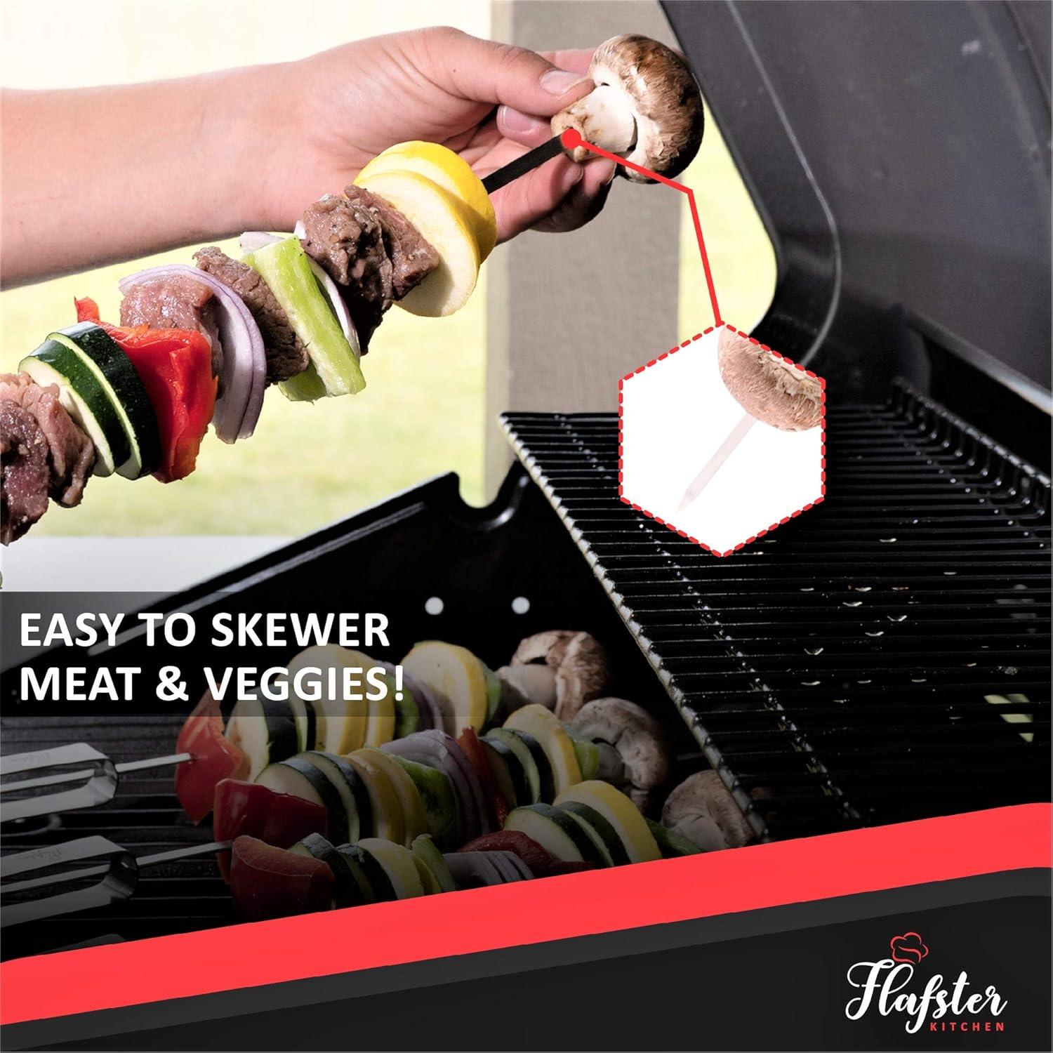 Pinchos de BBQ Flafster Kitchen Acero Inoxidable 40 cm Set 8