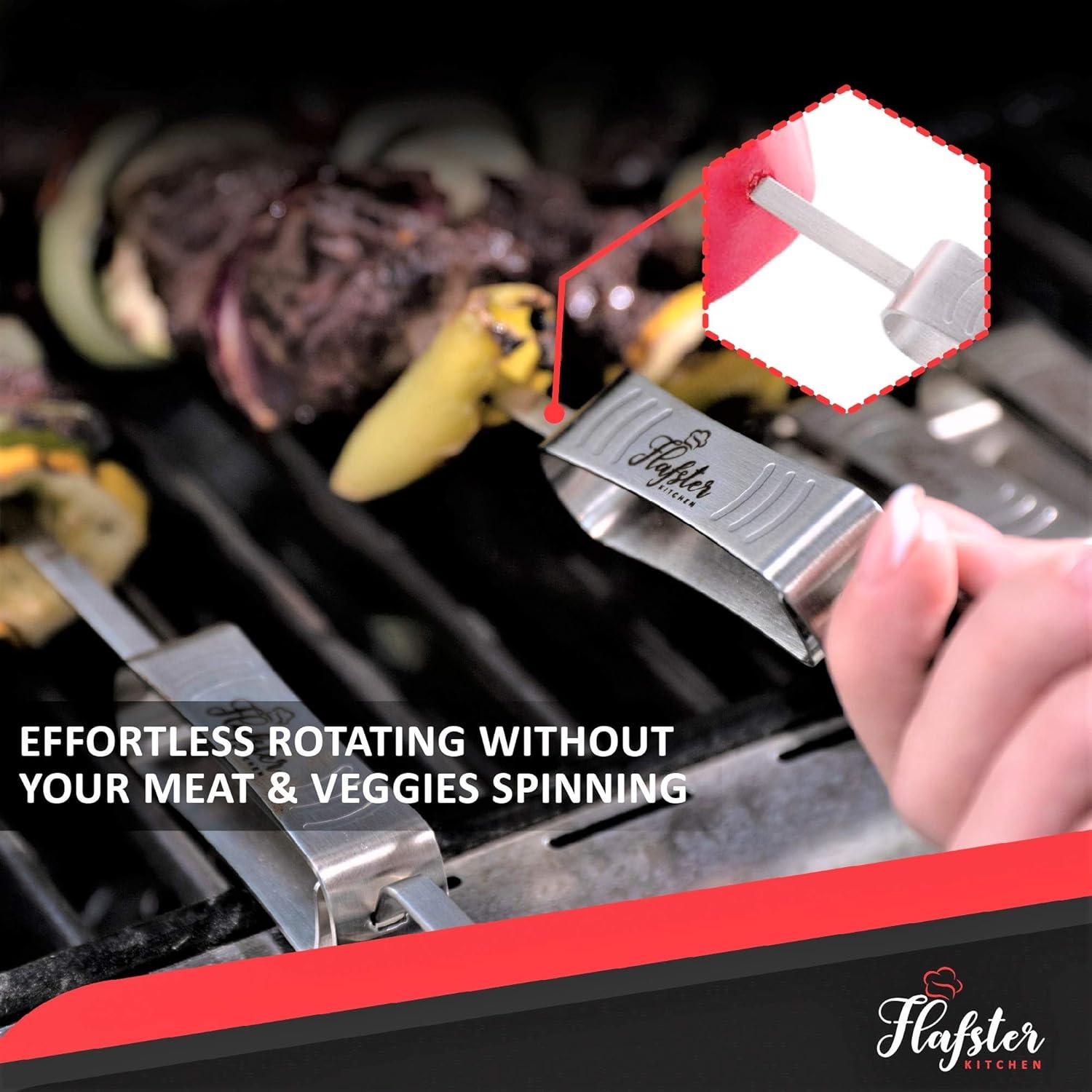 Pinchos de BBQ Flafster Kitchen Acero Inoxidable 40 cm Set 8