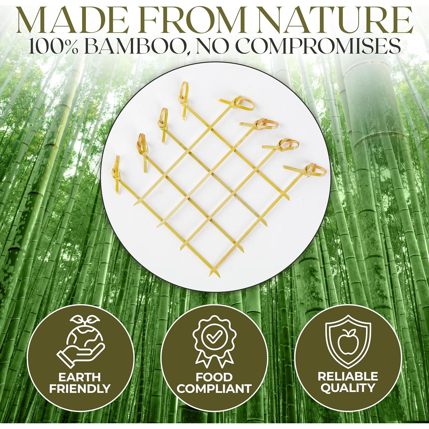 300 Palillos de Bambú Verde 12 cm para Cócteles y Aperitivos