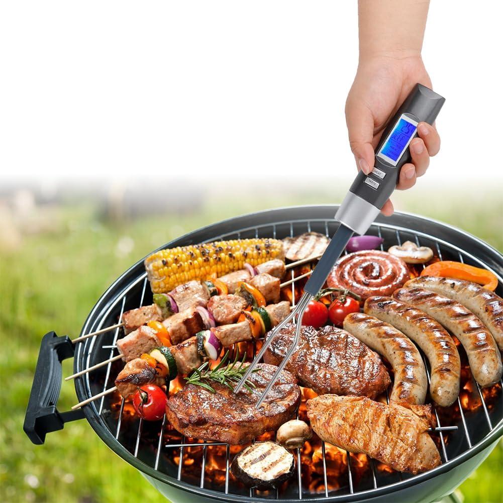 Termómetro Digital de Carne Lwuey con Tenedor y Doble Sonda