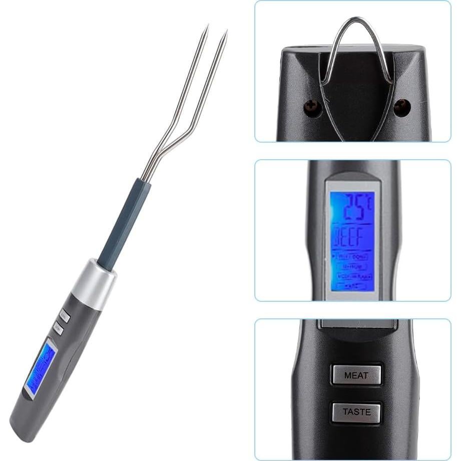 Termómetro Digital de Carne Lwuey con Tenedor y Doble Sonda