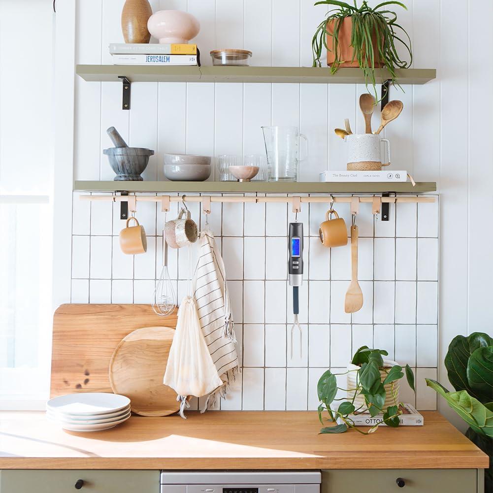 Termómetro Digital de Carne Lwuey con Tenedor y Doble Sonda