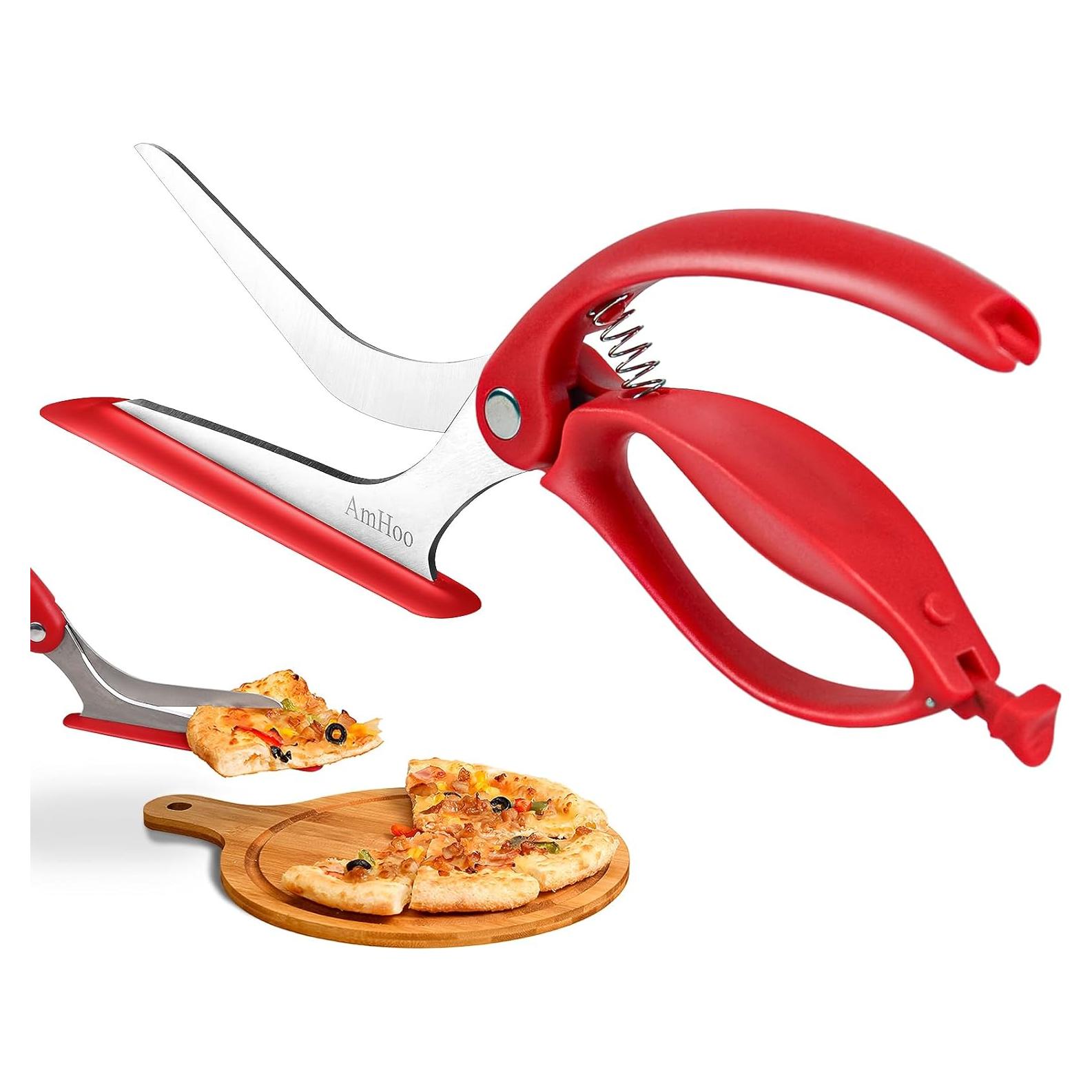 Tijeras para Pizza AmHoo de Acero Inoxidable Rojo 11.43 cm