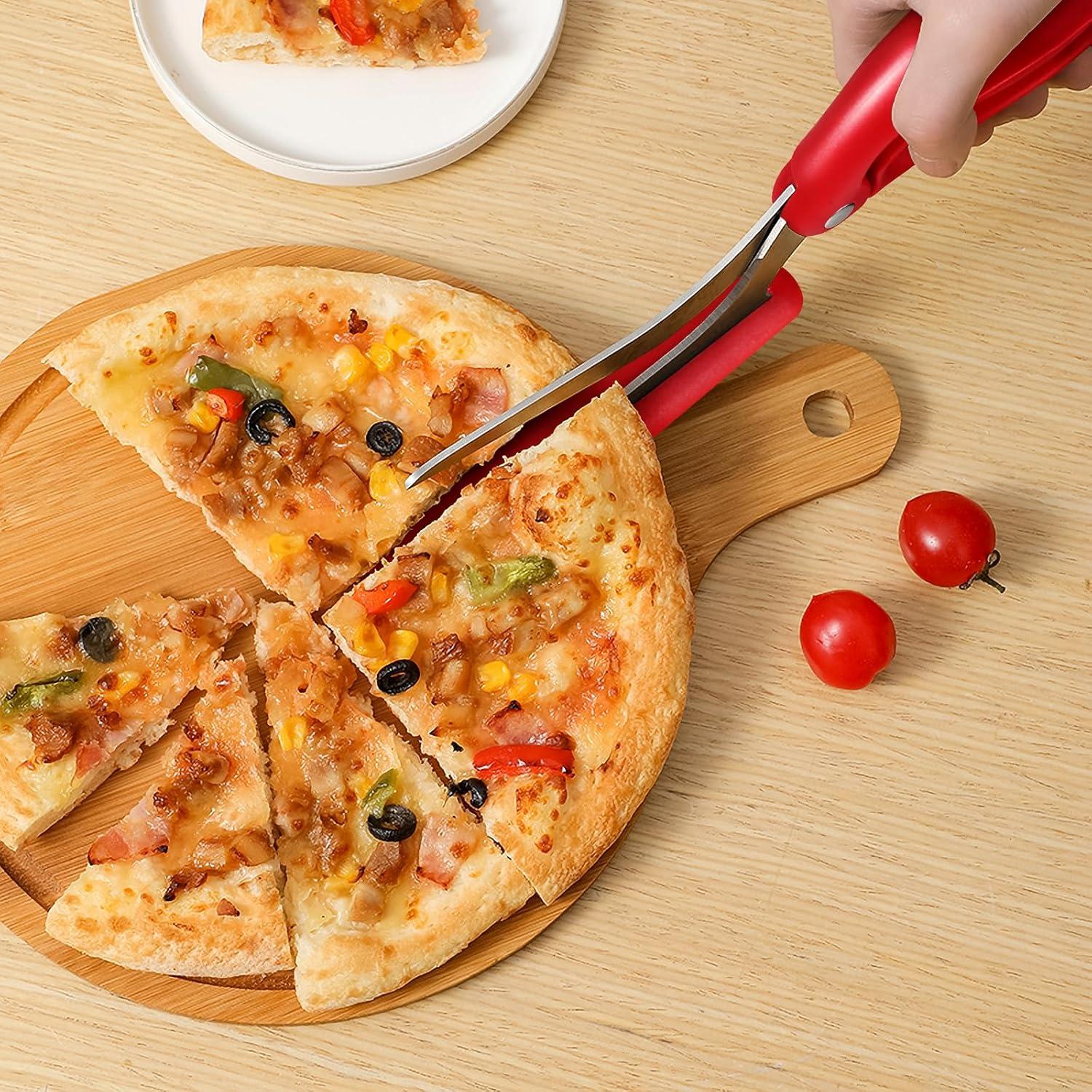 Tijeras para Pizza AmHoo de Acero Inoxidable Rojo 11.43 cm